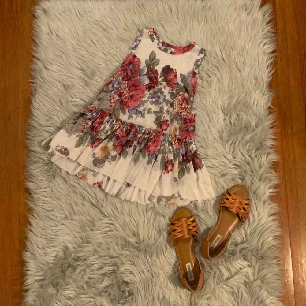 Sheet Floral Peplum Blouse